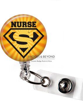 🦸‍♀️🩺 Super Nurse Badge Reel | Nurse Retractable ID Holder Gift